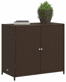 vidaXL Ντουλάπι Αποθήκευσης Κήπου Καφέ 83x45x76 εκ. Συνθετικό Ρατάν