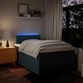 vidaXL Κρεβάτι Boxspring με Στρώμα Μπλε 120x200 εκ. Υφασμάτινο