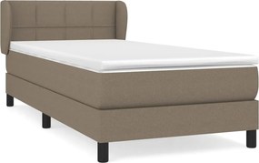 vidaXL Κρεβάτι Boxspring με Στρώμα Taupe 90x200 εκ. Υφασμάτινο