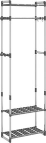 vidaXL Κρεμάστρα Ρούχων με 3 Επίπεδα Ασημί 59x29x192 εκ. Αλουμίνιο