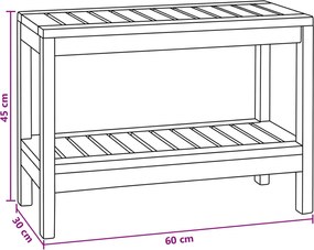 vidaXL Τραπέζι Πλευρικής Μπανιέρας Φυσικό 60 x 30 x 45 cm