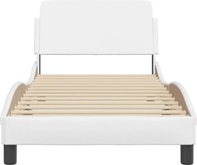 vidaXL Πλαίσιο Κρεβατιού Dover Λευκό90x190εκ. από ΣυνθετικόΔέρμα
