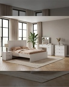 Stewehome Τραπέζι μακιγιάζ μοντέρνου σχεδιασμού με καθρέφτη Λευκό 120x41x99 cm