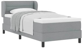 vidaXL Κρεβάτι box spring με στρώμα Ανοιχτό γκρι 80 x 200 cm ύφασμα