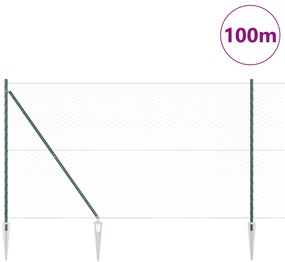 vidaXL Εξάγωνος Φράχτης Πράσινος 1.6x100 μ Ατσάλι