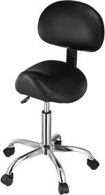 VEVOR Saddle Stool Swivel Stool with Backrest PU Leather Height Adjustable Black