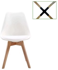 Καρέκλα Martin ΕΜ136,10 White 49x54x82cm Σετ 4τμχ Ξύλο,Πολυπροπυλένιο