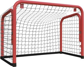 vidaXL Τέρμα Χόκεϊ με Δίχτυ Κόκκινο/Λευκό 68x32x47 εκ. Ατσάλι/Πολυεστ.