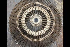 Intra απο ξύλο plywood 3mm-4mm πάχος Μεγάλο Κρεμαστό Φωτιστικό 60cm . Δίασταση 6x6 cm INTRAFABR-90596840