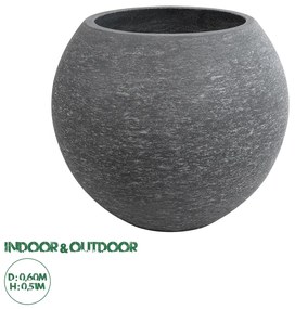 20798 GloboStar® Artificial Garden COLUMBIA 20798 Επιδαπέδιο Πολυεστερικό Τσιμεντένιο Κασπώ Γλάστρα - Flower Pot Γκρι Φ60 x Υ51cm