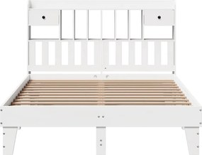 vidaXL Σκελετός Κρεβ. Χωρίς Στρώμα Λευκό 140x200 εκ Μασίφ Πεύκο