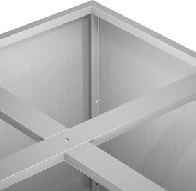 vidaXL Γλάστρα Κήπου Ασημί 100 x 100 x 30 cm Γαλβανισμένος Χάλυβας