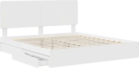 vidaXL Κρεβάτι Αποθήκης Λευκό 180 x 200 cm Επεξεργασμένο ξύλο