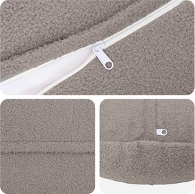 vidaXL Κάλυμμα Μαξιλαριού 6 pcs HEERLEN Ανοιχτό γκρι Ø 60 cm Μπουκλέ