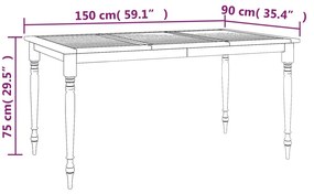 ΤΡΑΠΕΖΙ BATAVIA 150 X 90 X 75 ΕΚ. ΑΠΟ ΜΑΣΙΦ ΞΥΛΟ TEAK 319165