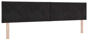 vidaXL LED Κεφαλοκρεβάτι με διαμαντοσχεδίαση, μπλοκ, μαύρο, 200 εκ