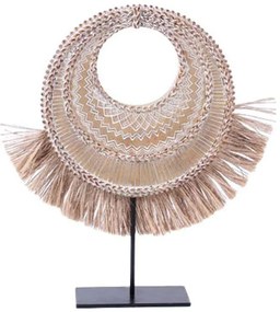 Διακοσμητικό Τοτέμ Fan 022805 26x7x30cm Natural-White Πολυρεσίνη