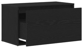 vidaXL Παγκάκι Εισόδου Μαύρο Δρυς 80x40x45 εκ Ξύλο Επεξεργασμένο