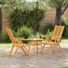 vidaXL Σετ Μπιστρό Κήπου 3 pcs Καφέ Μασίφ ξύλο ακακίας