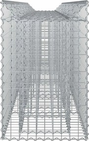 vidaXL Ανασηκωμένο κρεβάτι gabion 2 pcs Ασημί