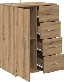 vidaXL Πλαϊνό γραφείο Artisan Oak 59 x 39 x 80 εκ. Επεξεργασμένο Ξύλο