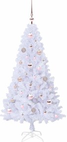 vidaXL Τεχνητό Χριστουγεννιάτικο Δέντρο Λευκό 150 cm PVC και Ατσάλι