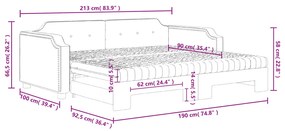 Καναπές Κρεβάτι Συρόμενος Σκούρο γκρι 90x190 εκ Ύφασμα Στρώματα 3197663