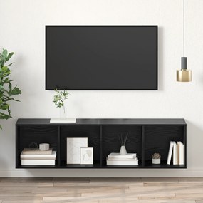 vidaXL Ντουλάπι TV Μαύρη δρυς 37 x 37 x 142.5 εκ Επεξεργασμένο ξύλο
