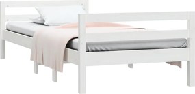 vidaXL Σκελετός Κρεβ. Χωρίς Στρώμα Λευκό 90x200 εκ Μασίφ Πεύκο