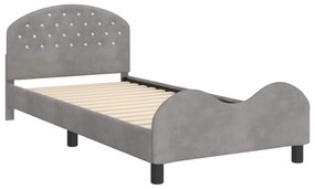 vidaXL Κρεβάτι Παιδικής Κρεβατοκάμαρας με Κεφαλάκι Ανοιχτό γκρι