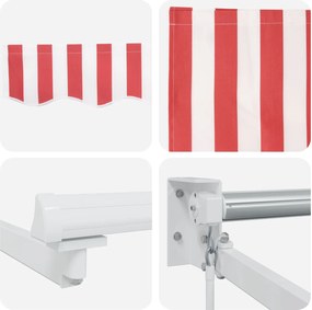 vidaXL Χειροκίνητη αναδιπλούμενη τέντα με LED 4,5 x 3 μ