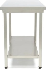 Stainless Steel Table - 180 x 60cm - Adjustable Height - with Storage Shelf
