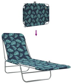 vidaXL Ξαπλώστρες Πτυσσόμενες 2 τεμ. με Σχέδιο Φύλλων Ατσάλι / Ύφασμα