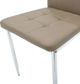 Καρέκλα Cube PU μόκα-πόδι χρωμίου 4αδα 41x46x97 εκ.