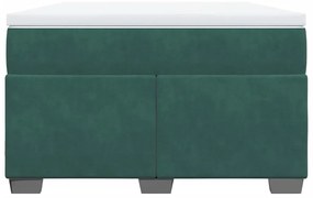 vidaXL Κρεβάτι Boxspring με Στρώμα Σκούρο Πράσινο 120x190εκ. Βελούδινο