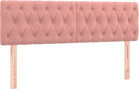vidaXL Κρεβάτι Boxspring με Στρώμα Ροζ 160x200 εκ. Βελούδινο