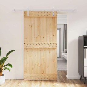 vidaXL Συρόμενη Πόρτα Φυσικό και Λευκό 100 x 210 cm