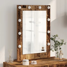 vidaXL Καθρέφτης Vanity  Παλιό ξύλο Στερεό Ξύλο 70 x 50 x 18 εκ.
