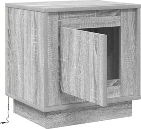 vidaXL Κομοδίνο Γκρι 44 x 34,5 x 45 εκ Επεξεργασμένο Ξύλο
