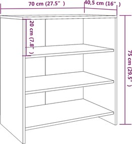 vidaXL Μπουφές 2 Τεμαχίων Λευκός από Επεξεργασμένο Ξύλο