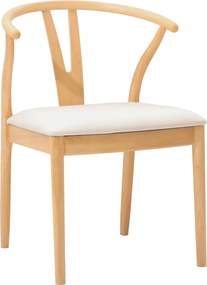 vidaXL Καρέκλα τραπεζαρίας 2 pcs Φυσικό και Ανοιχτό