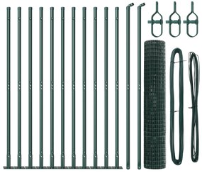 vidaXL Euro Fence με 13 Πρόσθετους Πόλους 1.2x25 μ Γαλβανισμένο Χάλυβα