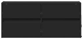 Έπιπλο Τοίχου Τηλεόρασης με LED Μαύρο 100x31x45 εκ. - Μαύρο