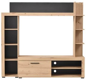 Κέντρο Ψυχαγωγίας - Σύνθεση Rubi Artisan - Μαύρο 172x33x157 εκ.