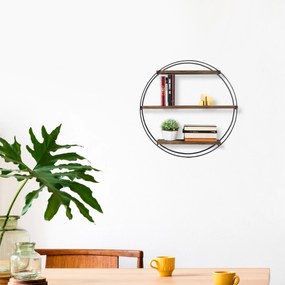 Ράφι Τοίχου Μαύρο / Καρυδιά TULIPA 60x15x60