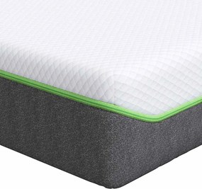 vidaXL Στρώμα Λευκό και Γκρι 140 x 190 cm Ζακάρ ύφασμα