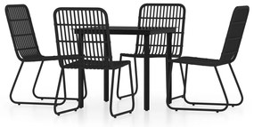 vidaXL Σετ Τραπεζαρίας Κήπου 5 Τεμαχίων Μαύρο