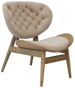 Relax armchair Udalle solid wood walnut-fabric beige-brown 77x70x82cm 77x70x82 εκ.