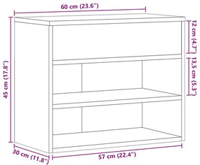 Παπουτσοθήκη Καπνιστή Δρυς 60x30x45 εκ. από Επεξεργασμένο Ξύλο - Καφέ