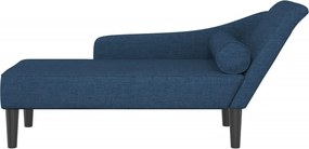 vidaXL Ανάκλιντρο Μπλε Υφασμάτινο με Μαξιλάρια